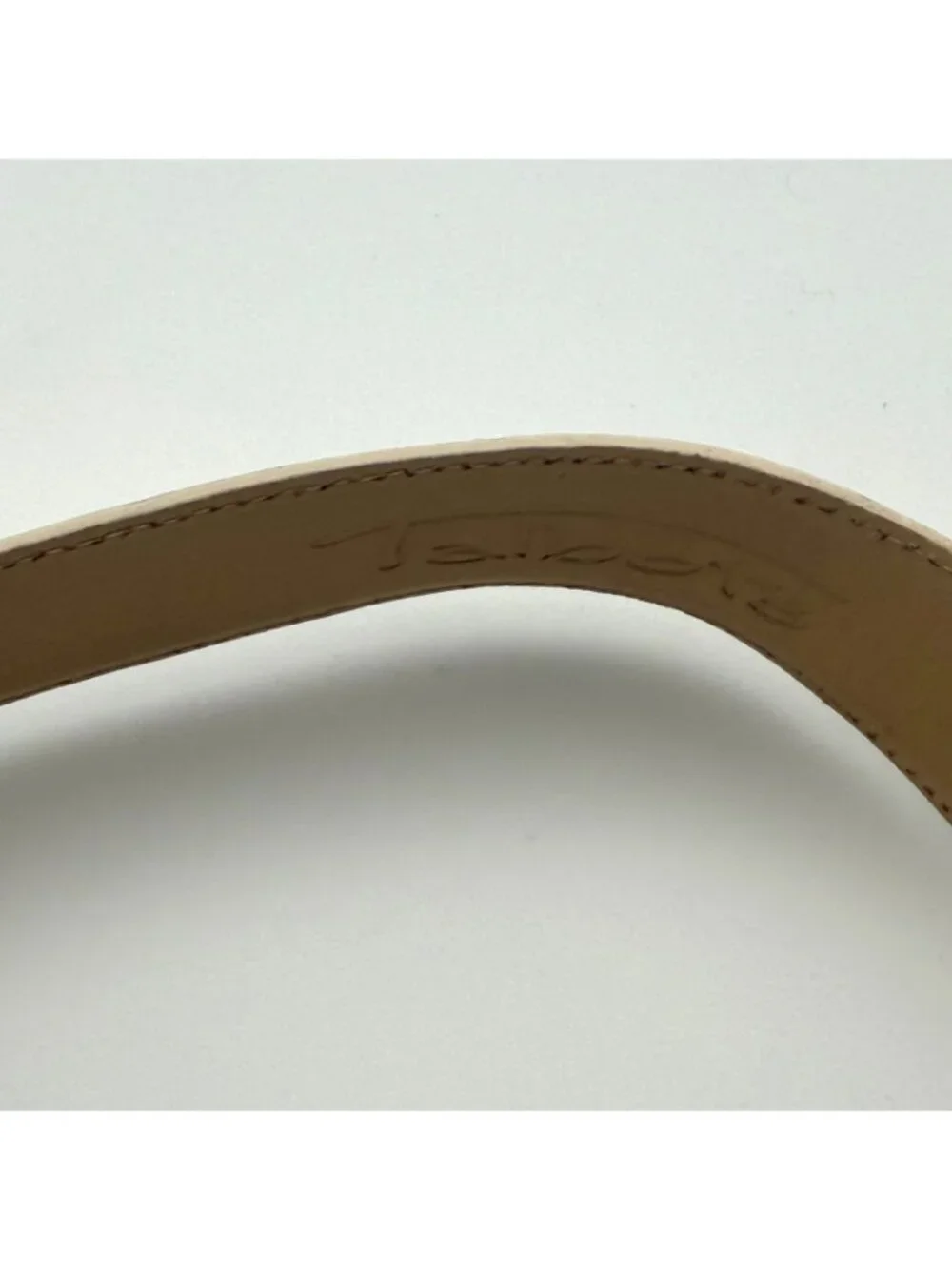 Talbots White Genuine Leather Wide Waist Belt Womens Size S Italy